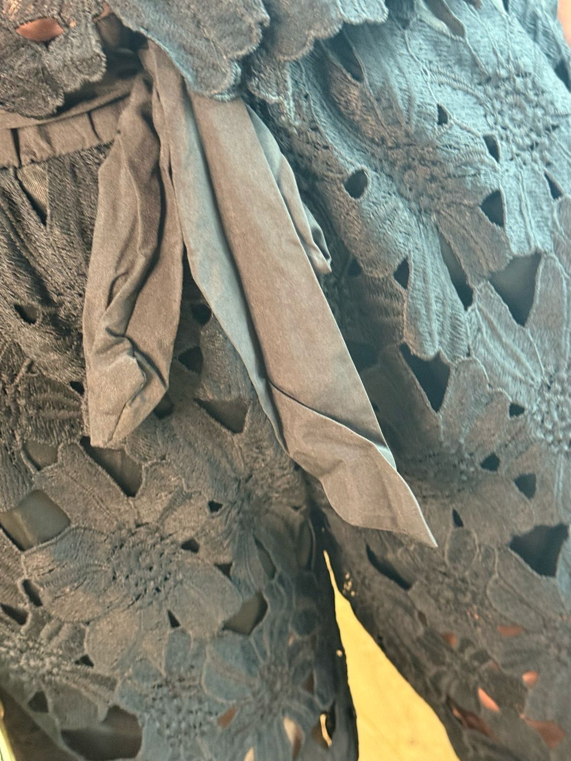 Floral Lace Trouser Suit - Black