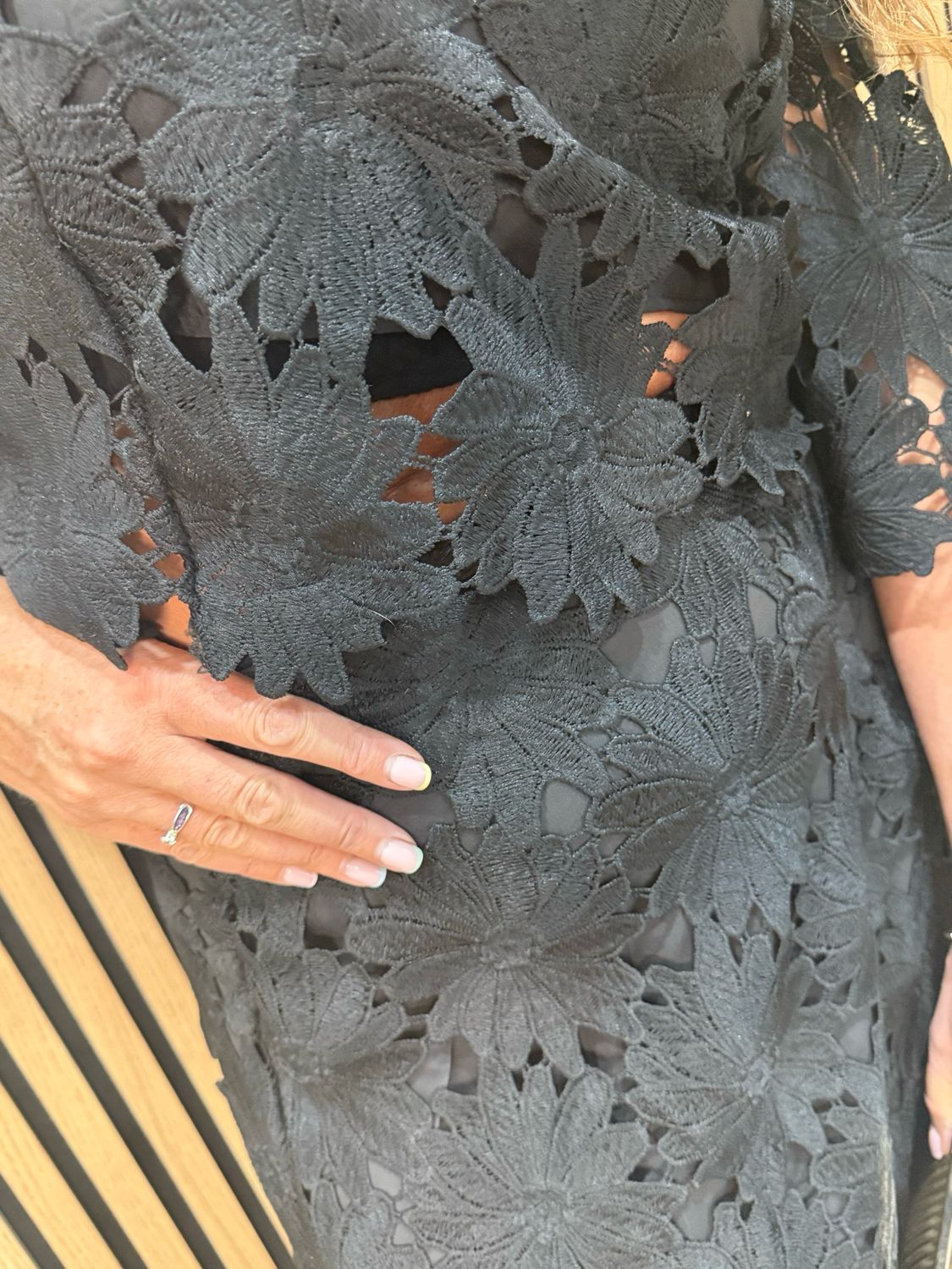 Floral Lace Skirt &amp; Top Set - Black