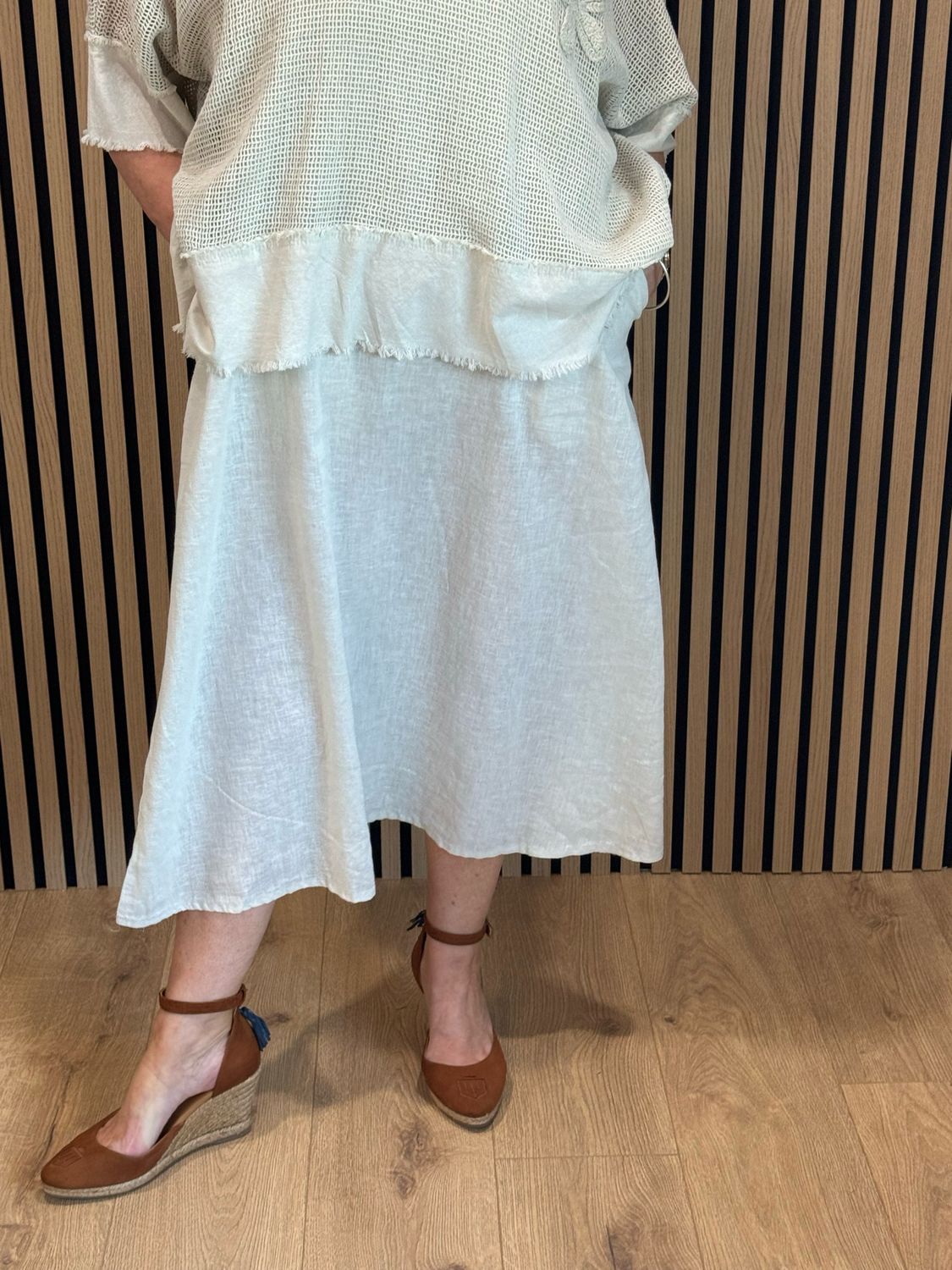 Cotton Dress &amp; Top Set - Cream