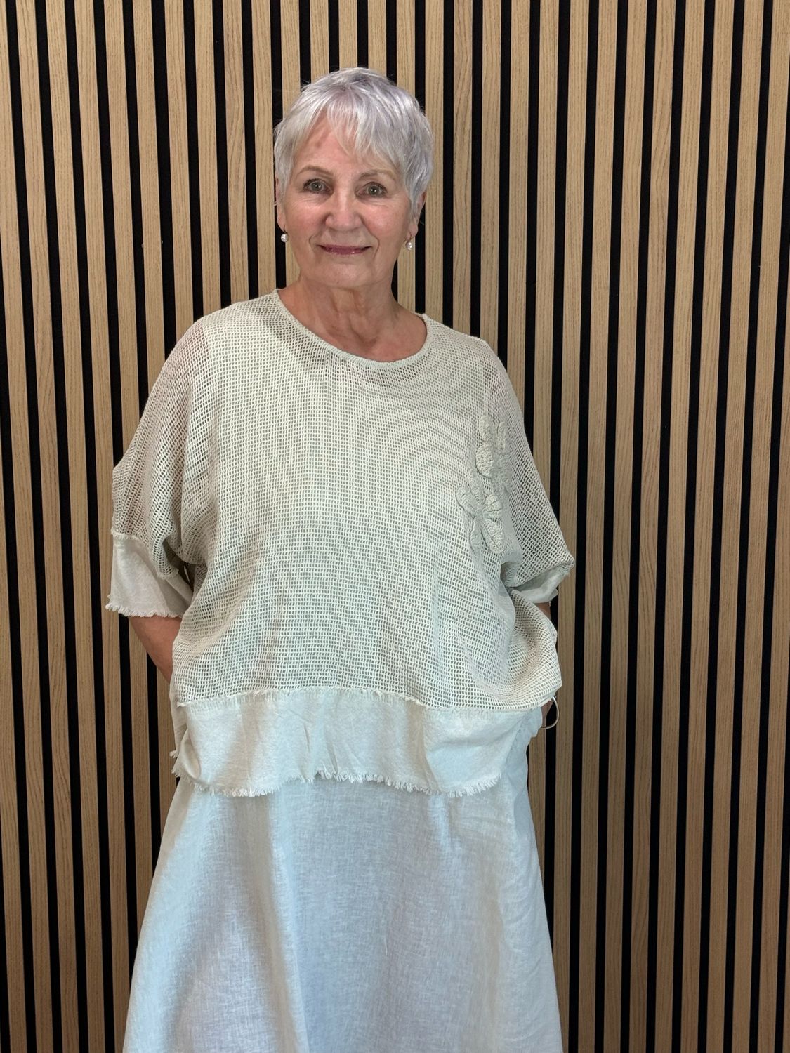 Cotton Dress &amp; Top Set - Cream