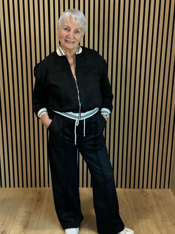 Sports Trim Zip Co-Ord Set - Black