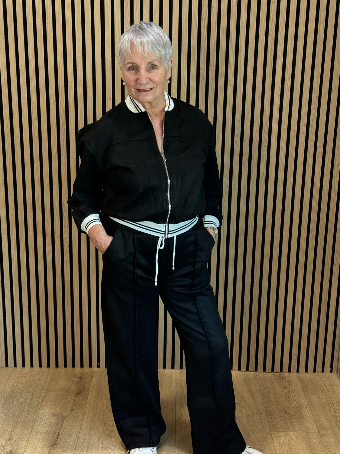 Sports Trim Zip Co-Ord Set - Black