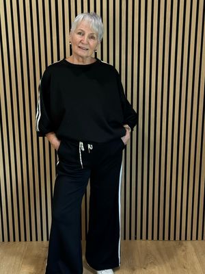 Sport Luxe Stripe Co-Ord Set - Black