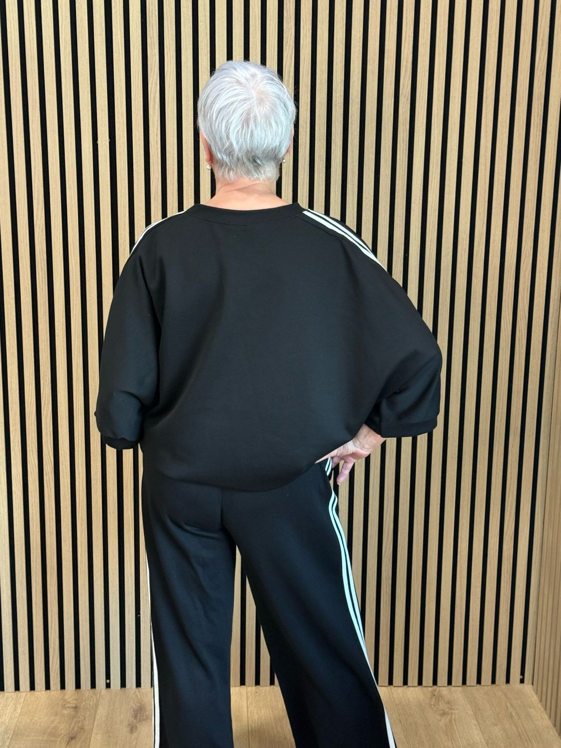 Sport Luxe Stripe Co-Ord Set - Black