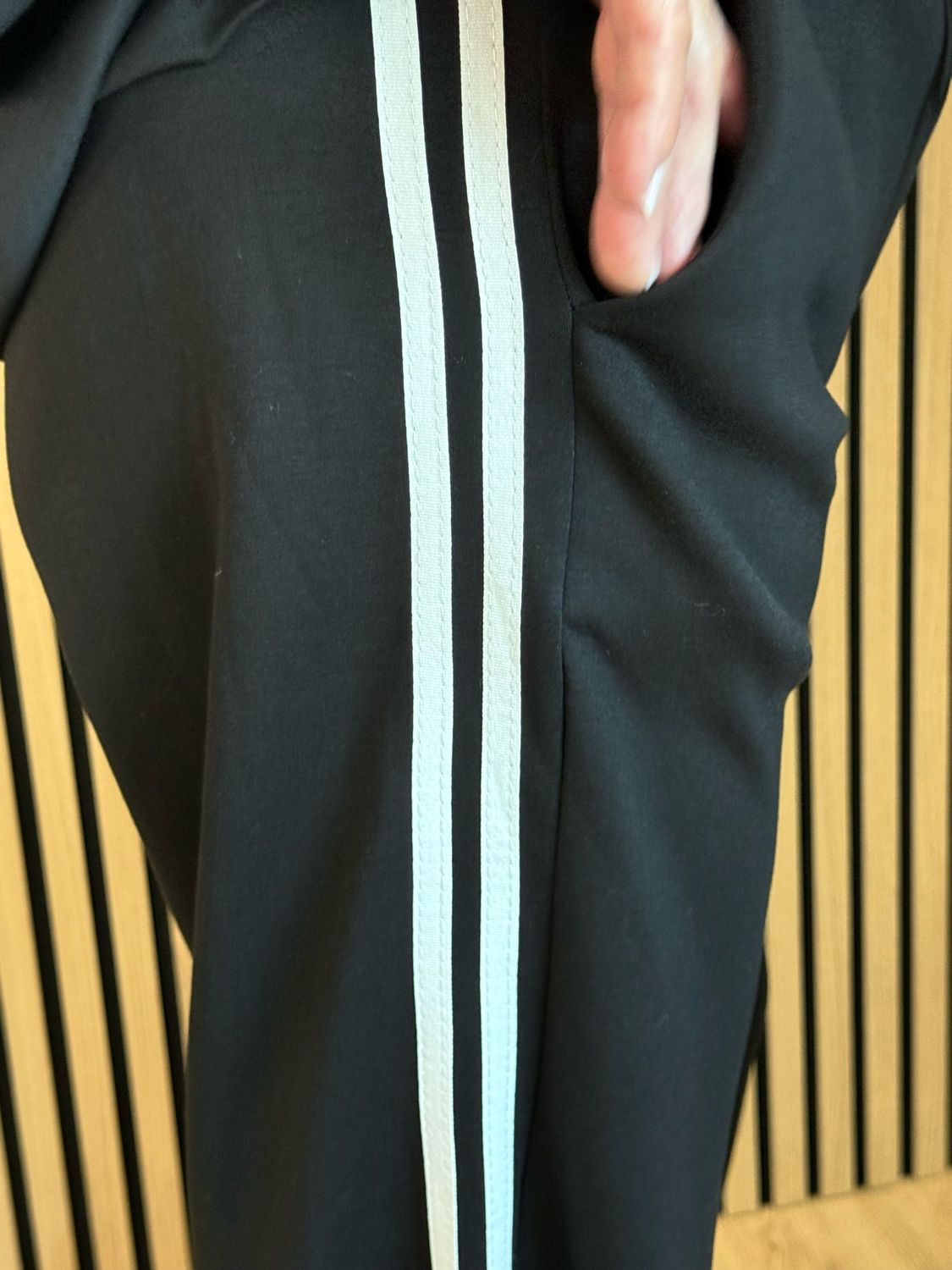 Sport Luxe Stripe Co-Ord Set - Black