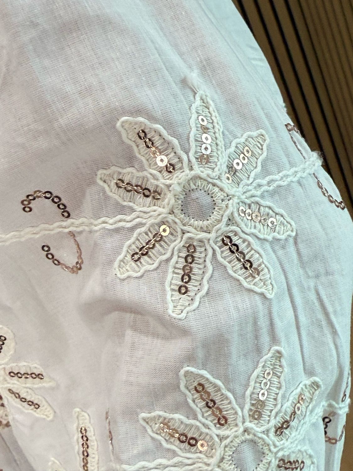 Boho Embroidered Cotton Blouse - White