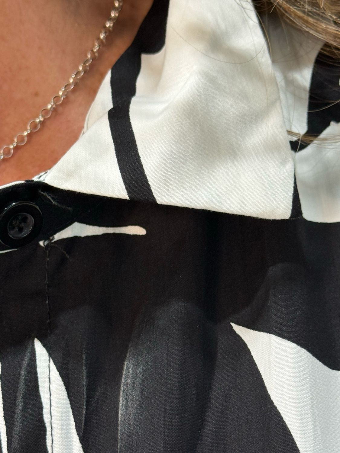 Monochrome Bloom Shirt Dress - Black/White