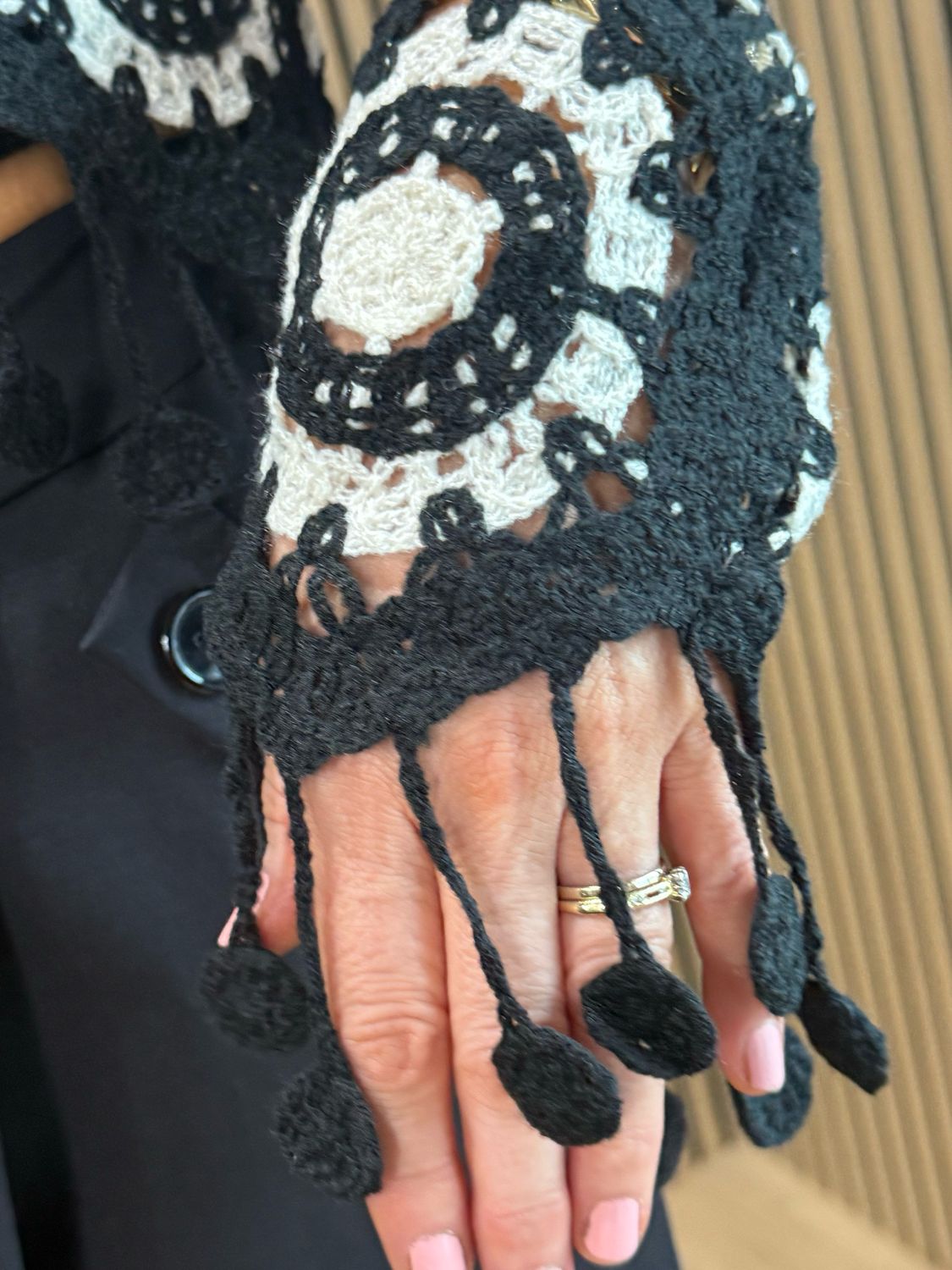 Monochrome Crochet Top - Black/White