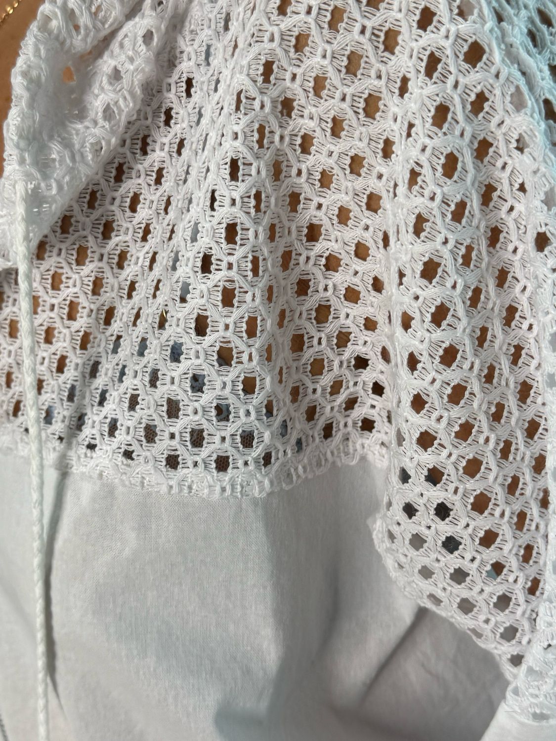 Cara Lace Panel Zip Hoodie - White