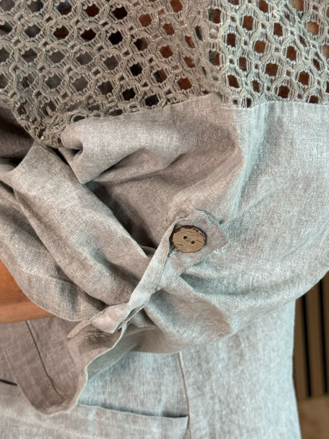 Cara Lace Panel Zip Hoodie - Taupe