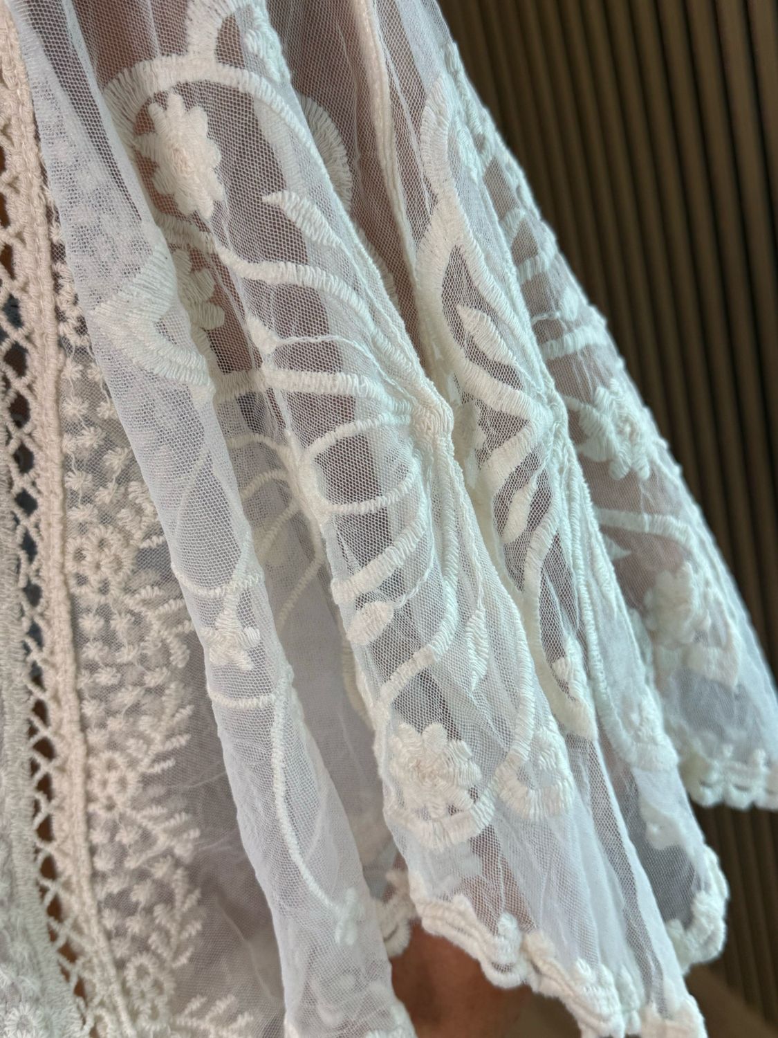 Angel Sleeve Cotton Top - Cream