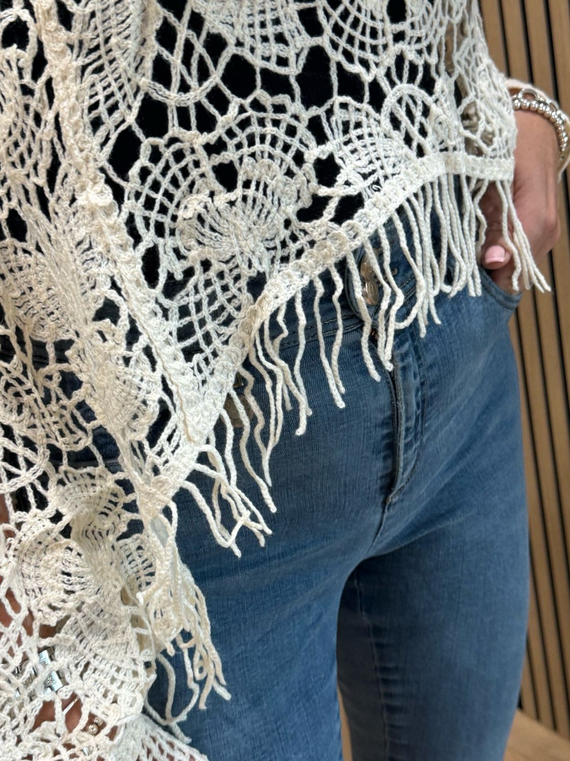 Crochet Fringe Top - Cream