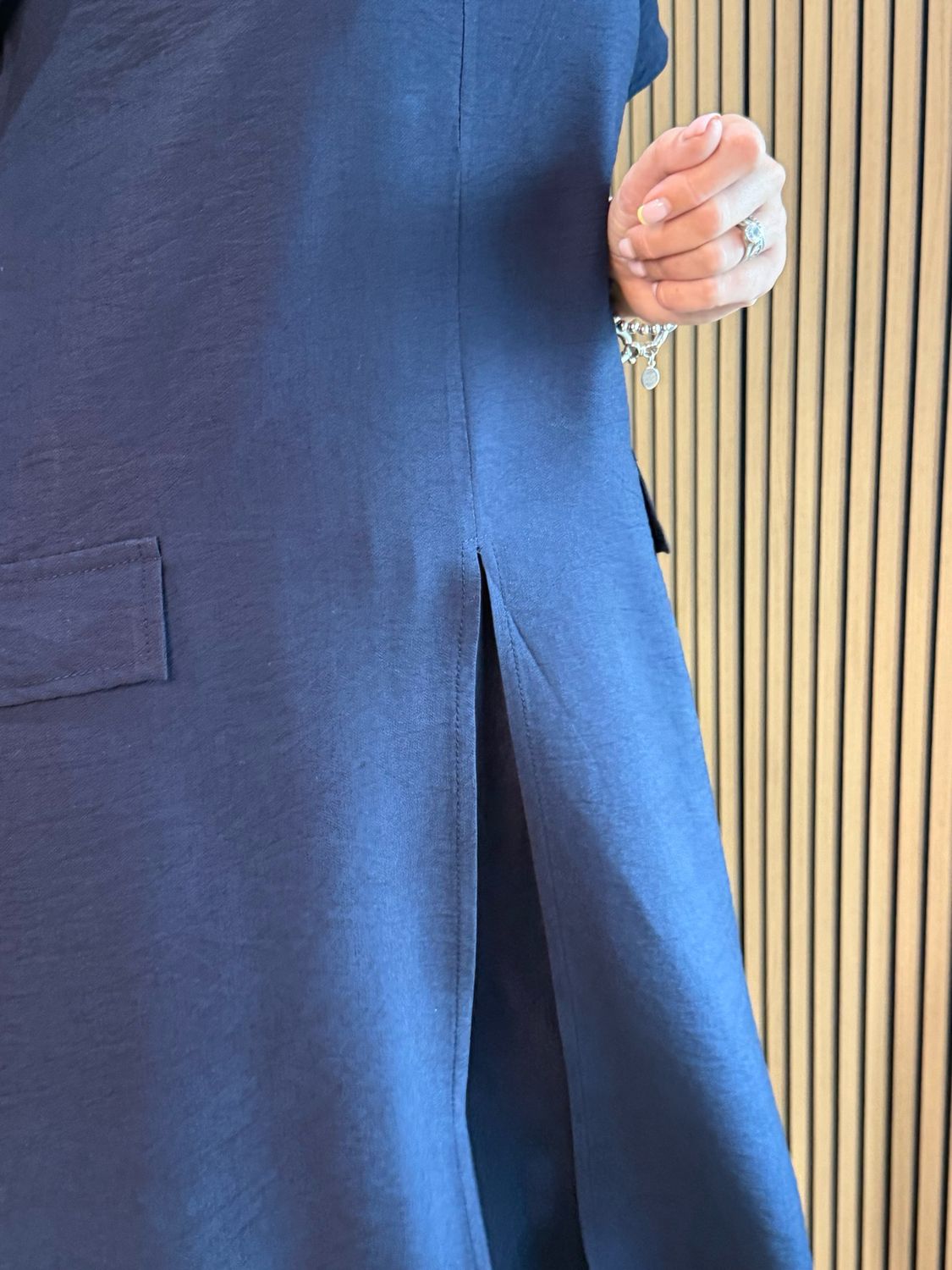 Longline Top &amp; Trouser Set - Navy