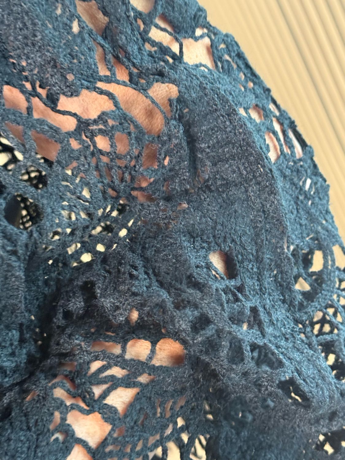 Crochet Fringe Top - Black