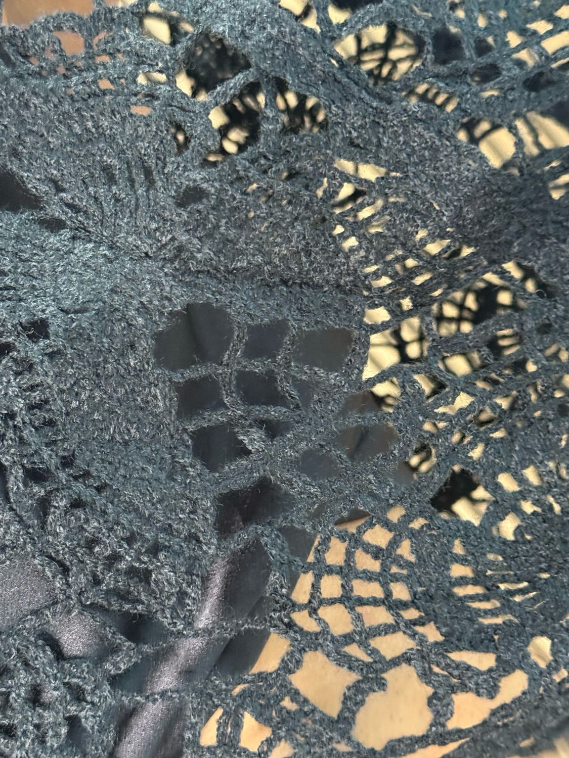 Crochet Fringe Top - Black