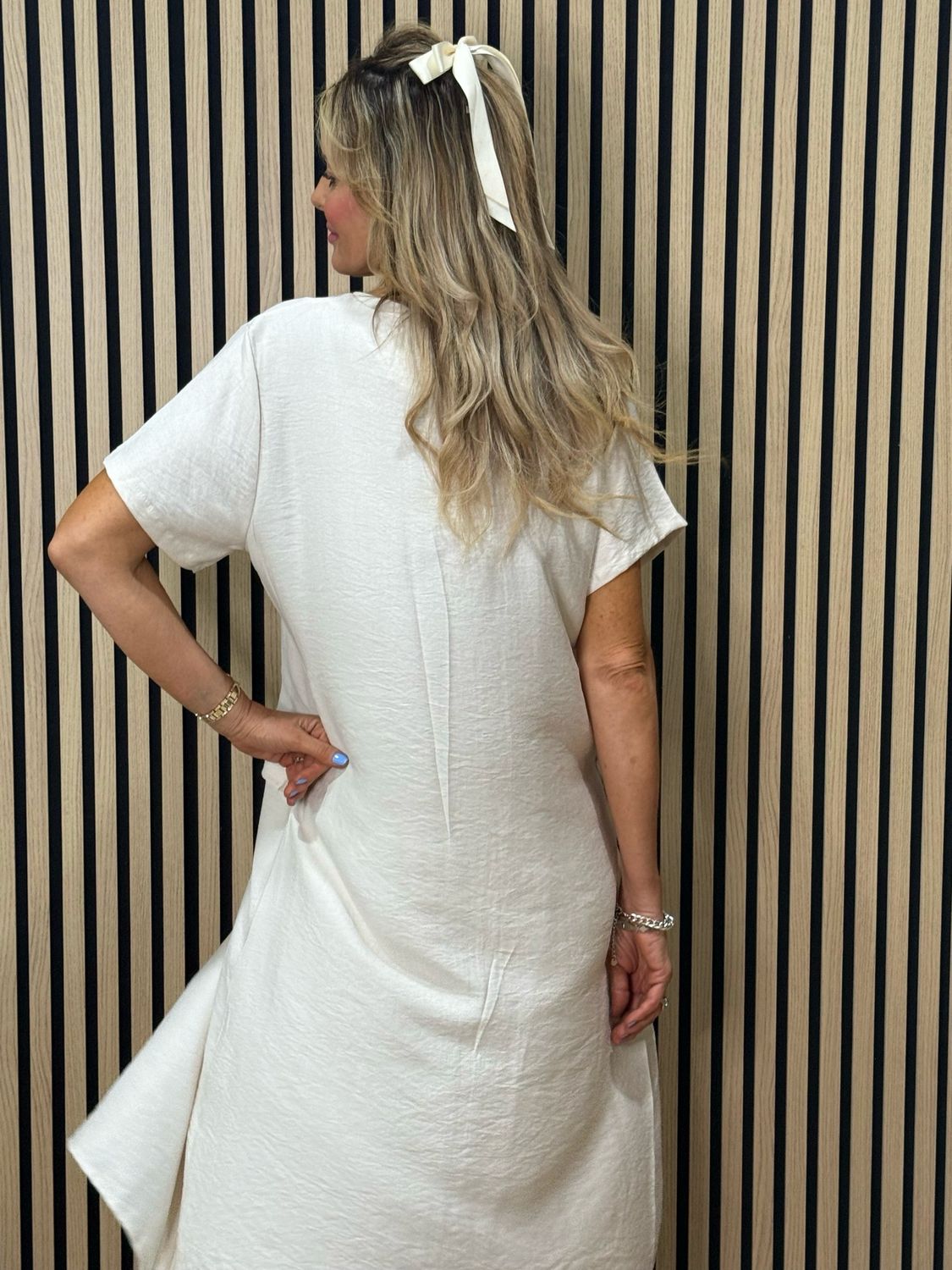 Longline Top &amp; Trouser Suit Set - Stone