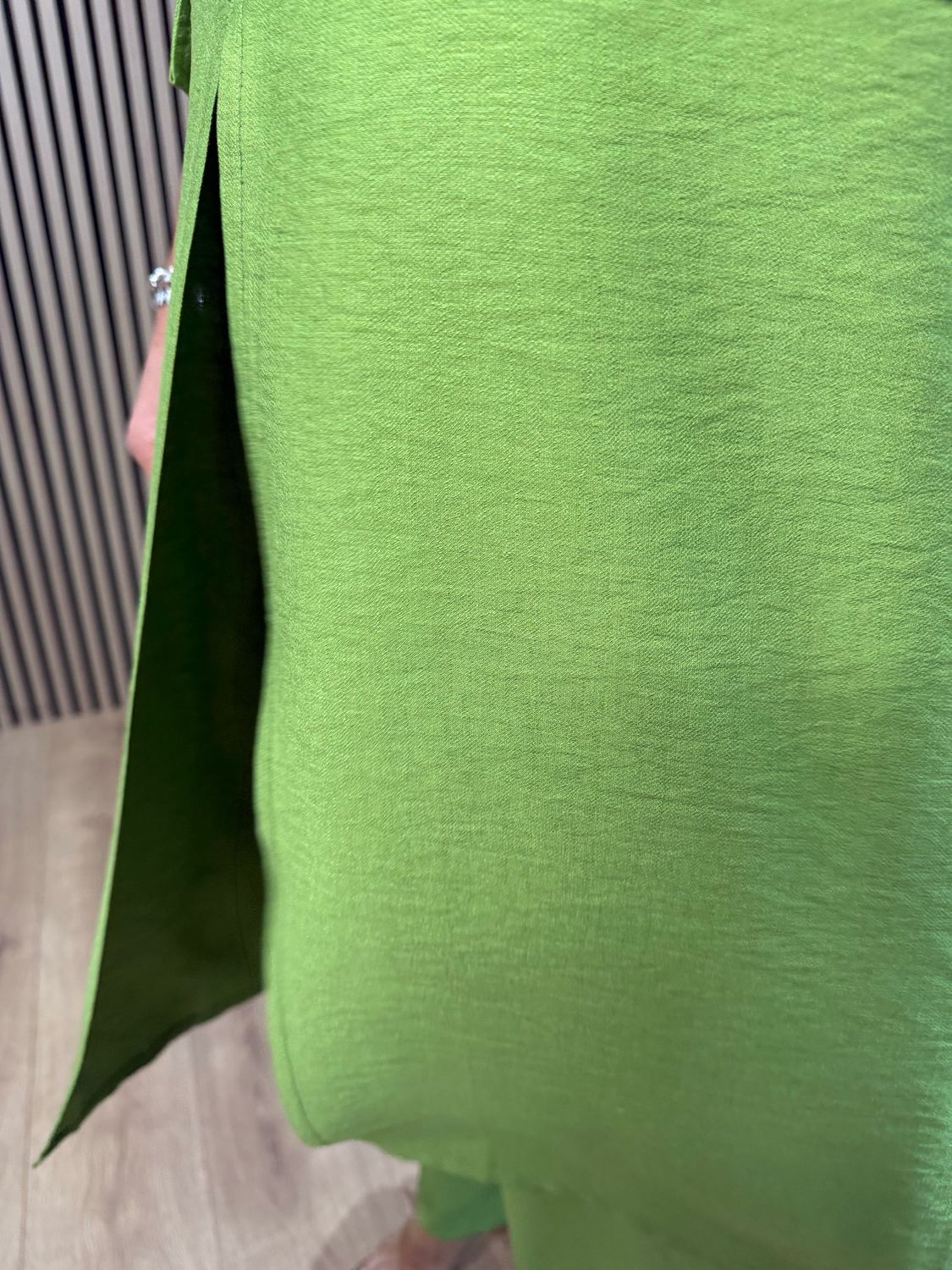 Longline Top &amp; Trouser Suit Set - Lime