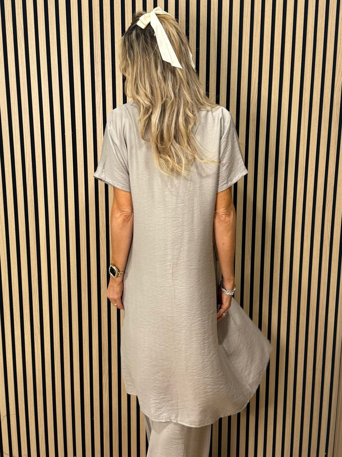 Longline Top &amp; Trouser Set - Taupe