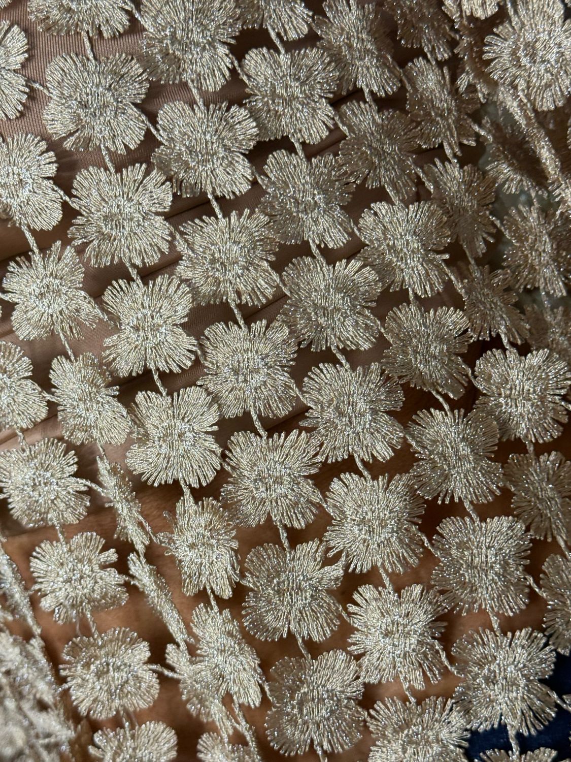 Floral Lace Overlay Top - Gold