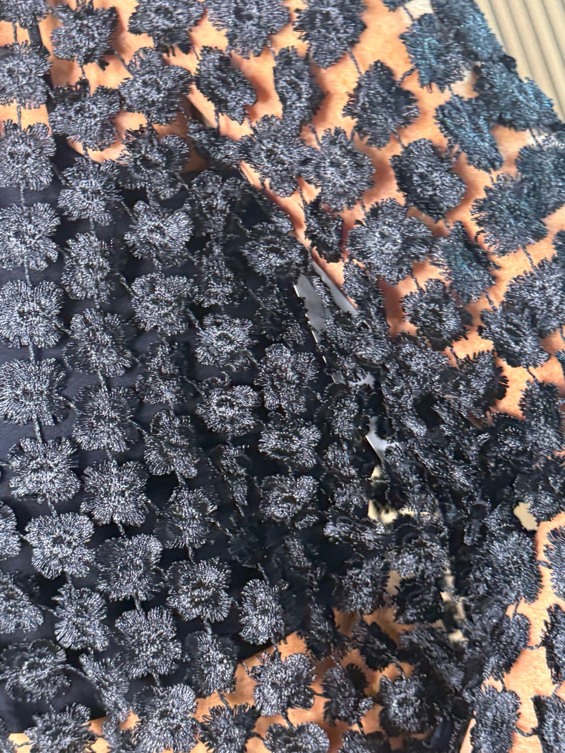 Floral Lace Overlay Top - Black