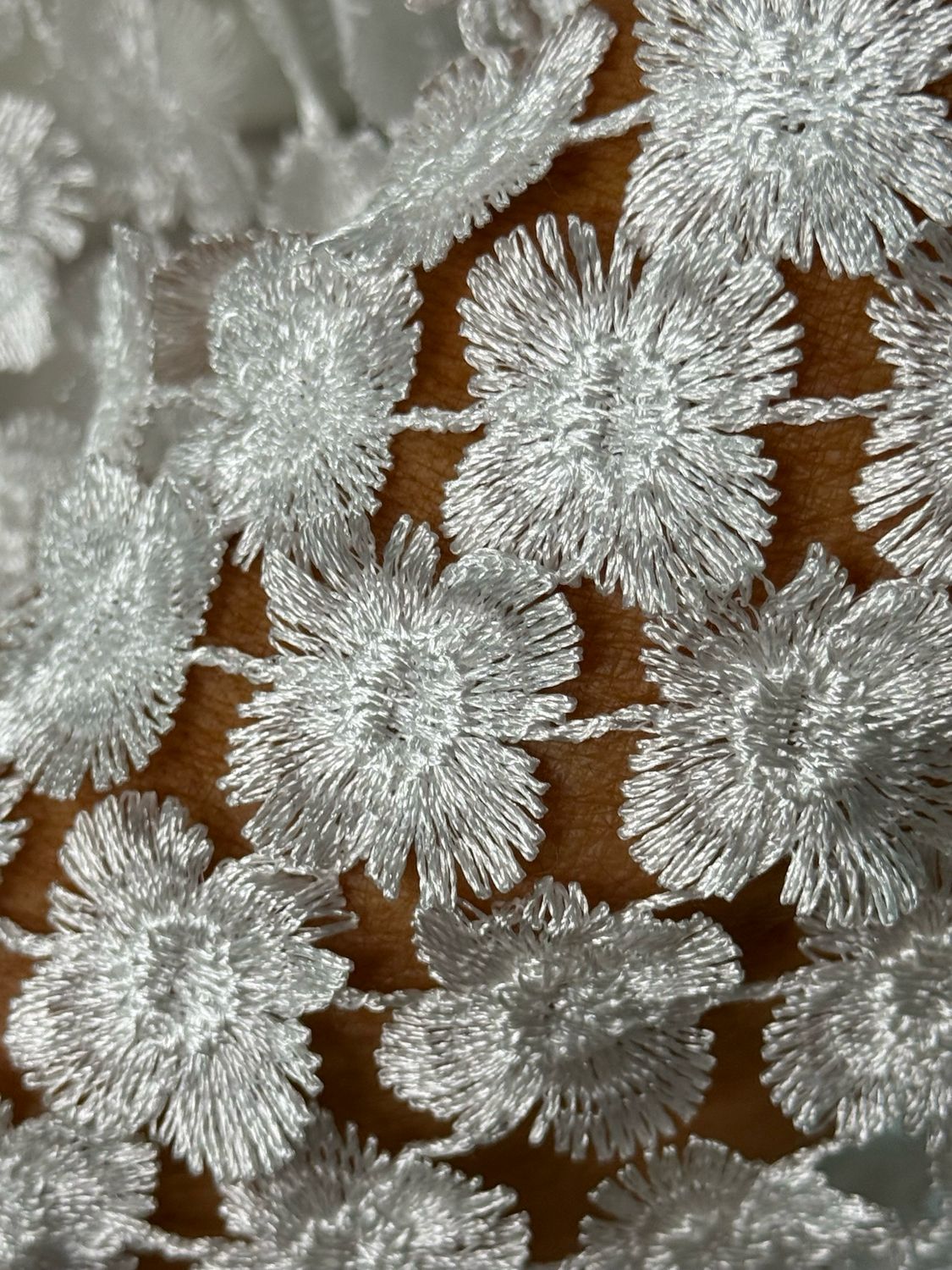 Floral Lace Overlay Top - White