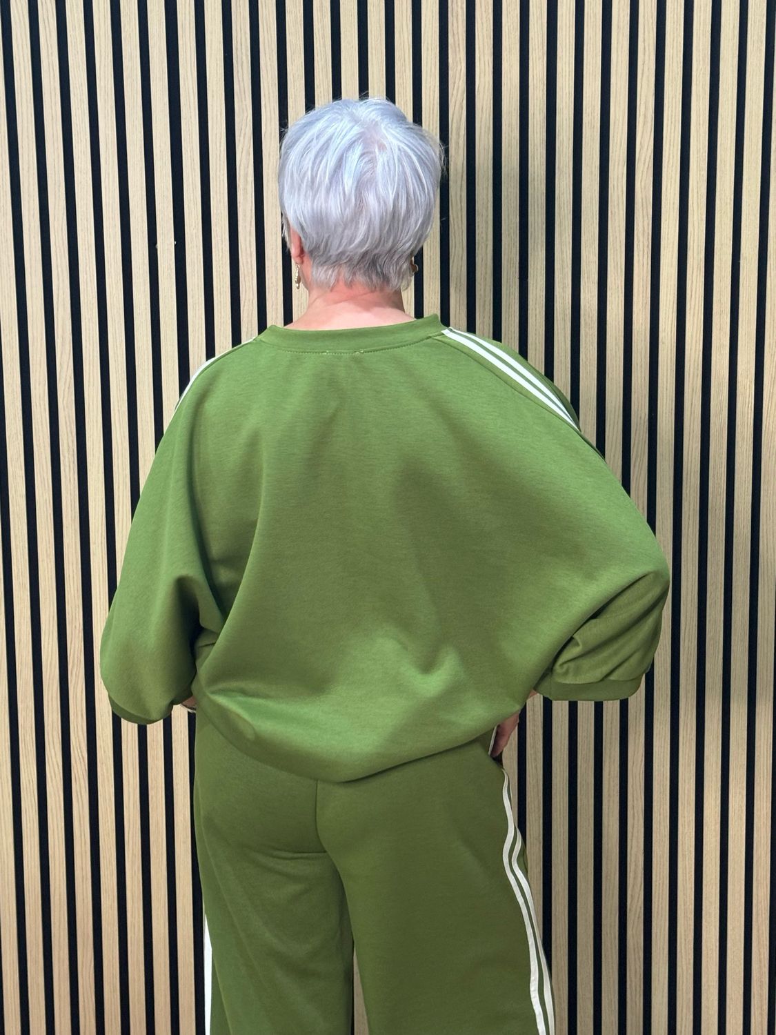 Sport Luxe Stripe Co-Ord Set - Green