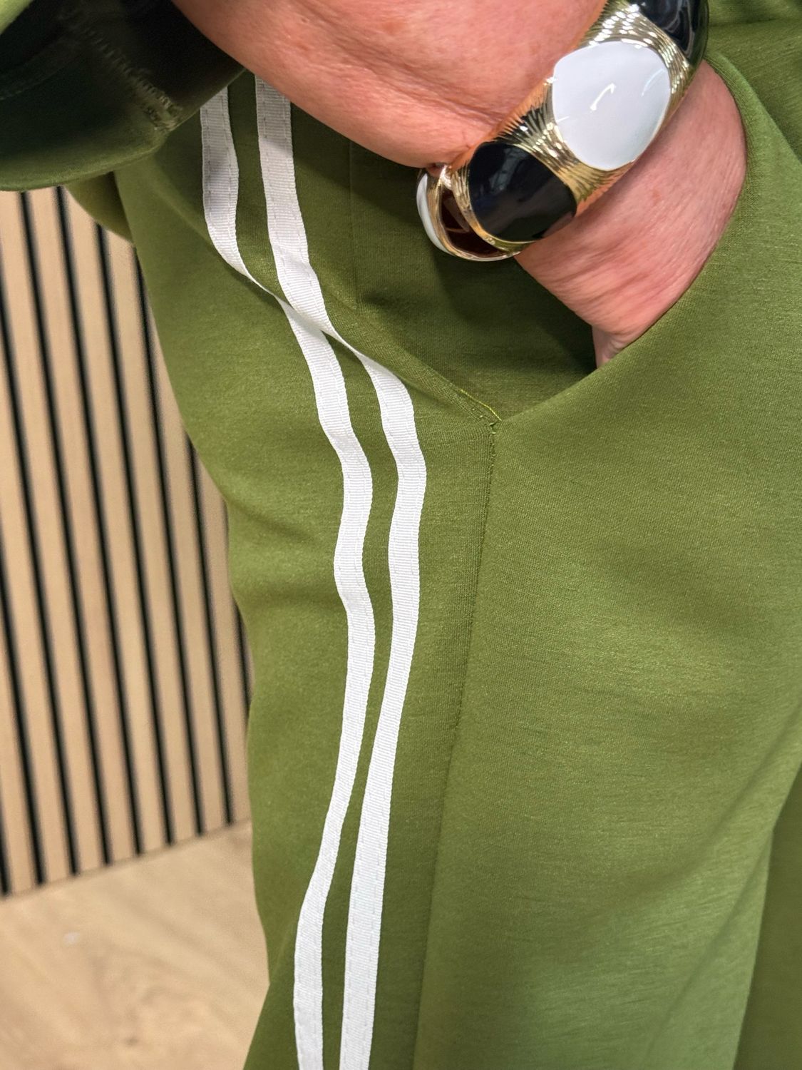 Sport Luxe Stripe Co-Ord Set - Green