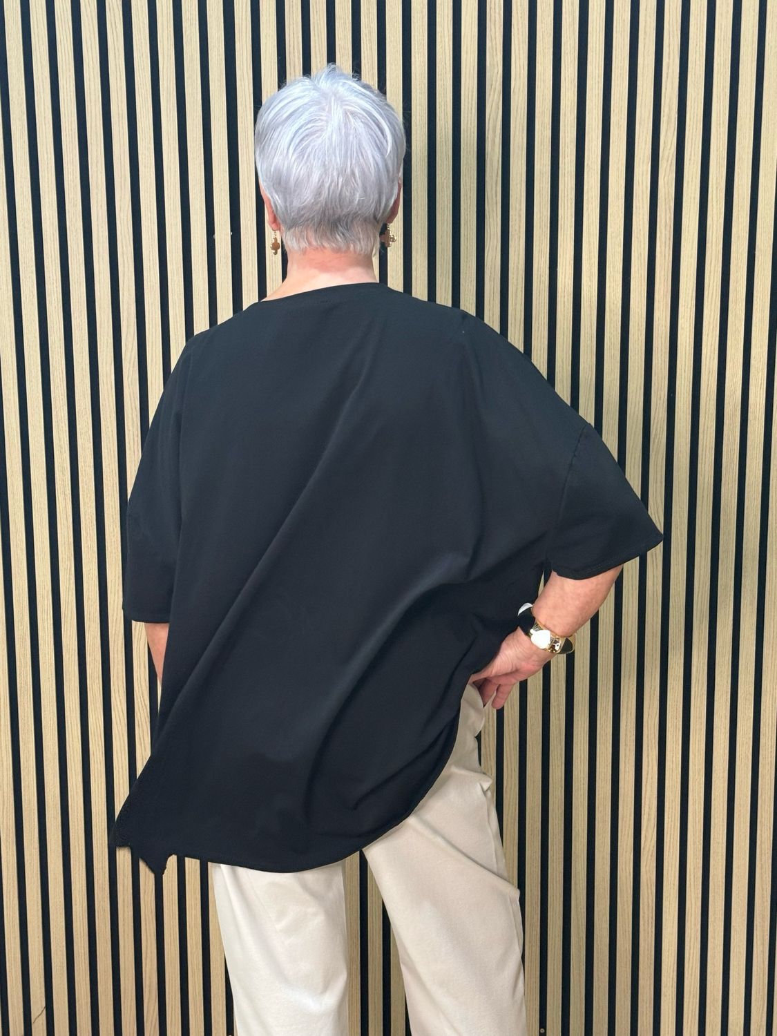 Embellished Flower Top - Black