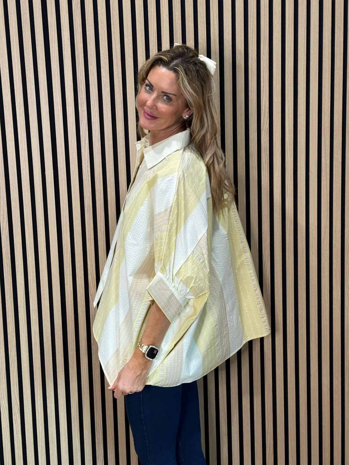 Oversized Textured Shirt - Lemon