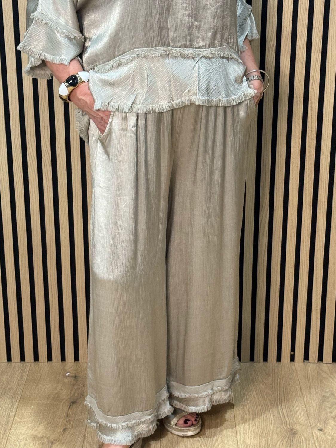 Frayed Edge Co-Ord Set - Bronze