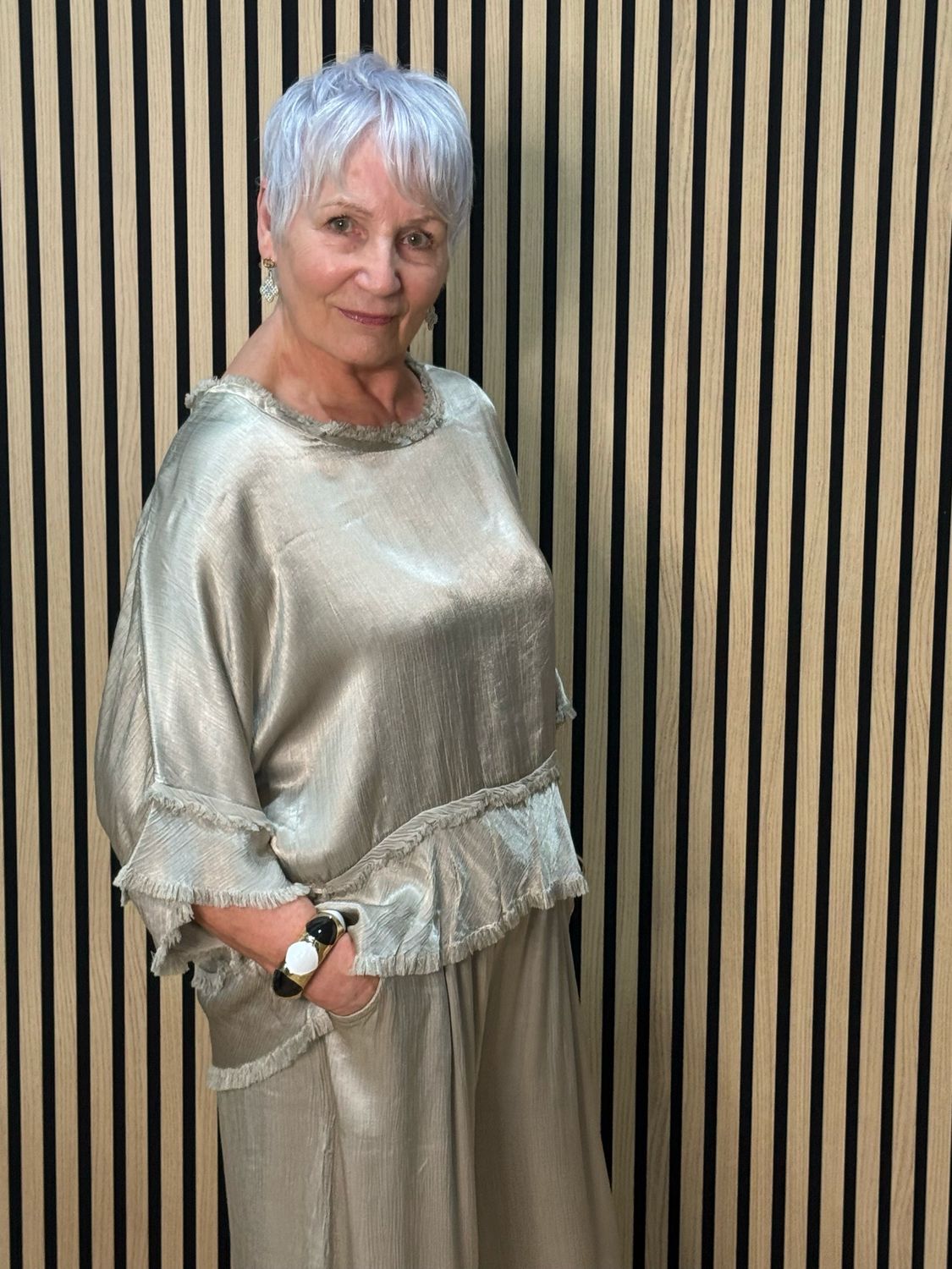 Frayed Edge Co-Ord Set - Bronze