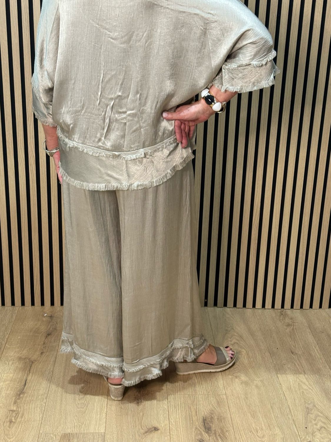 Frayed Edge Co-Ord Set - Bronze