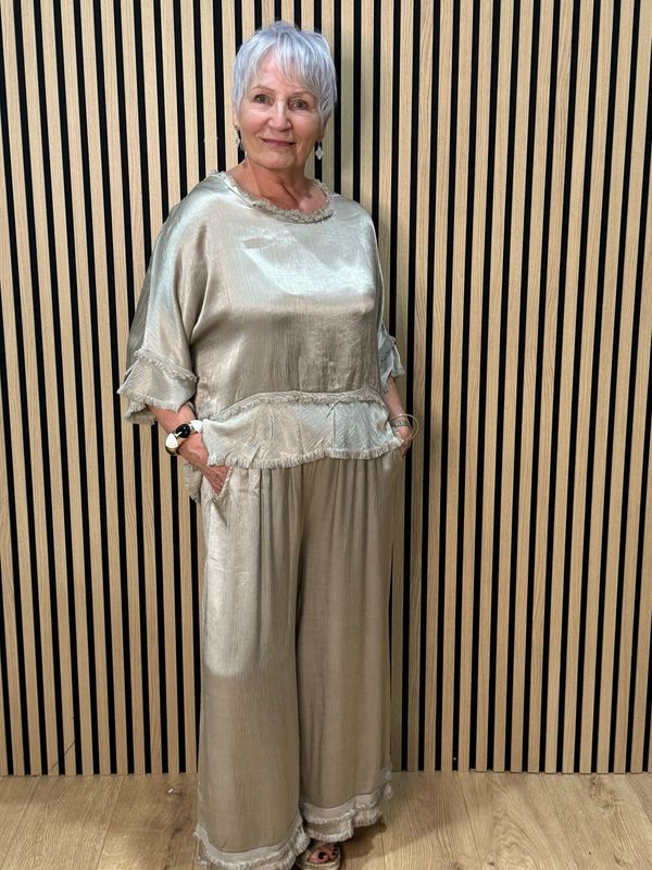 Frayed Edge Co-Ord Set - Bronze