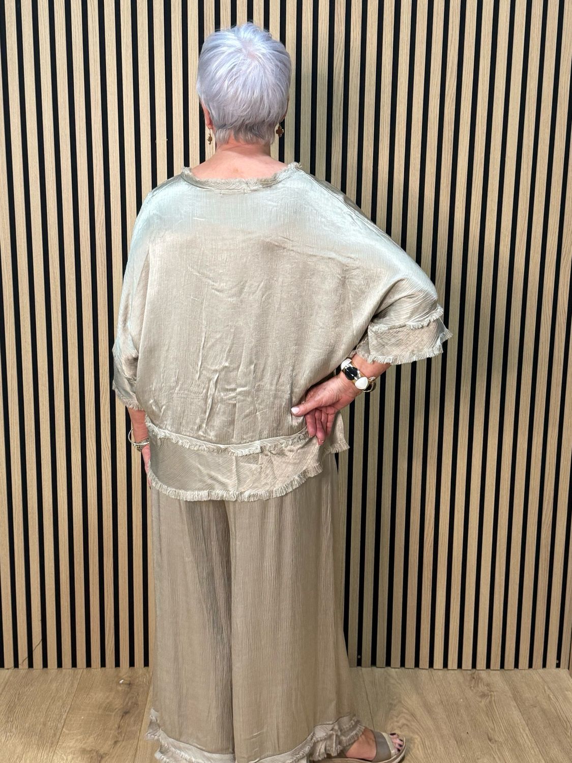 Frayed Edge Co-Ord Set - Bronze