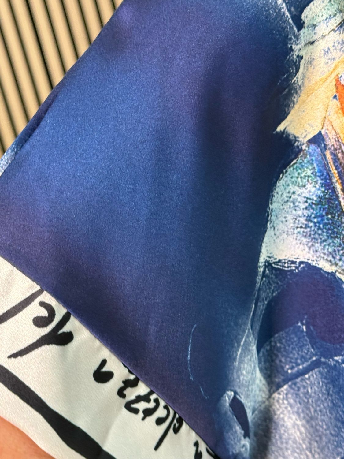 Abstract Print Shirt Dress - Navy