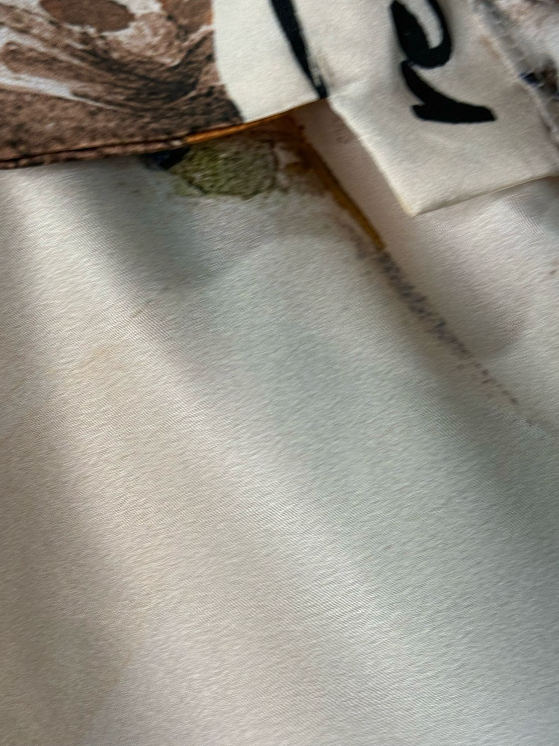 Abstract Print Shirt Dress - Cream