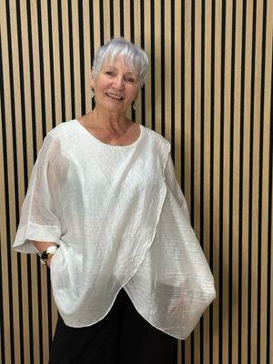 Layered Batwing Top - White