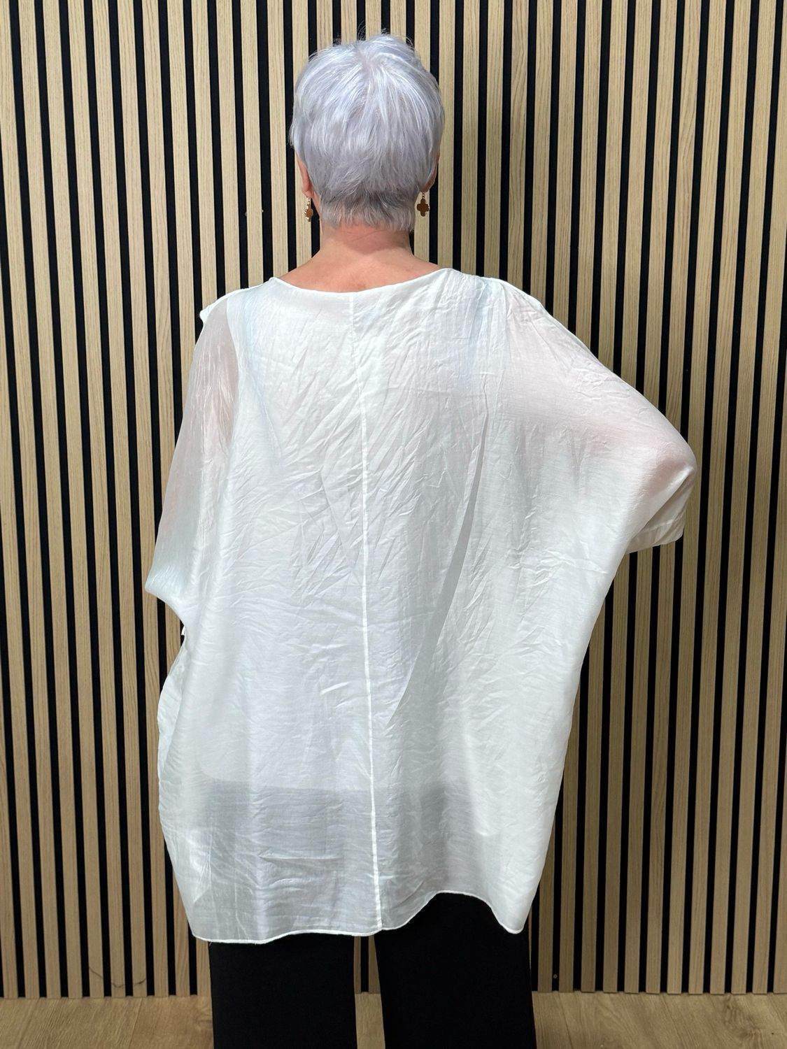 Layered Batwing Top - White