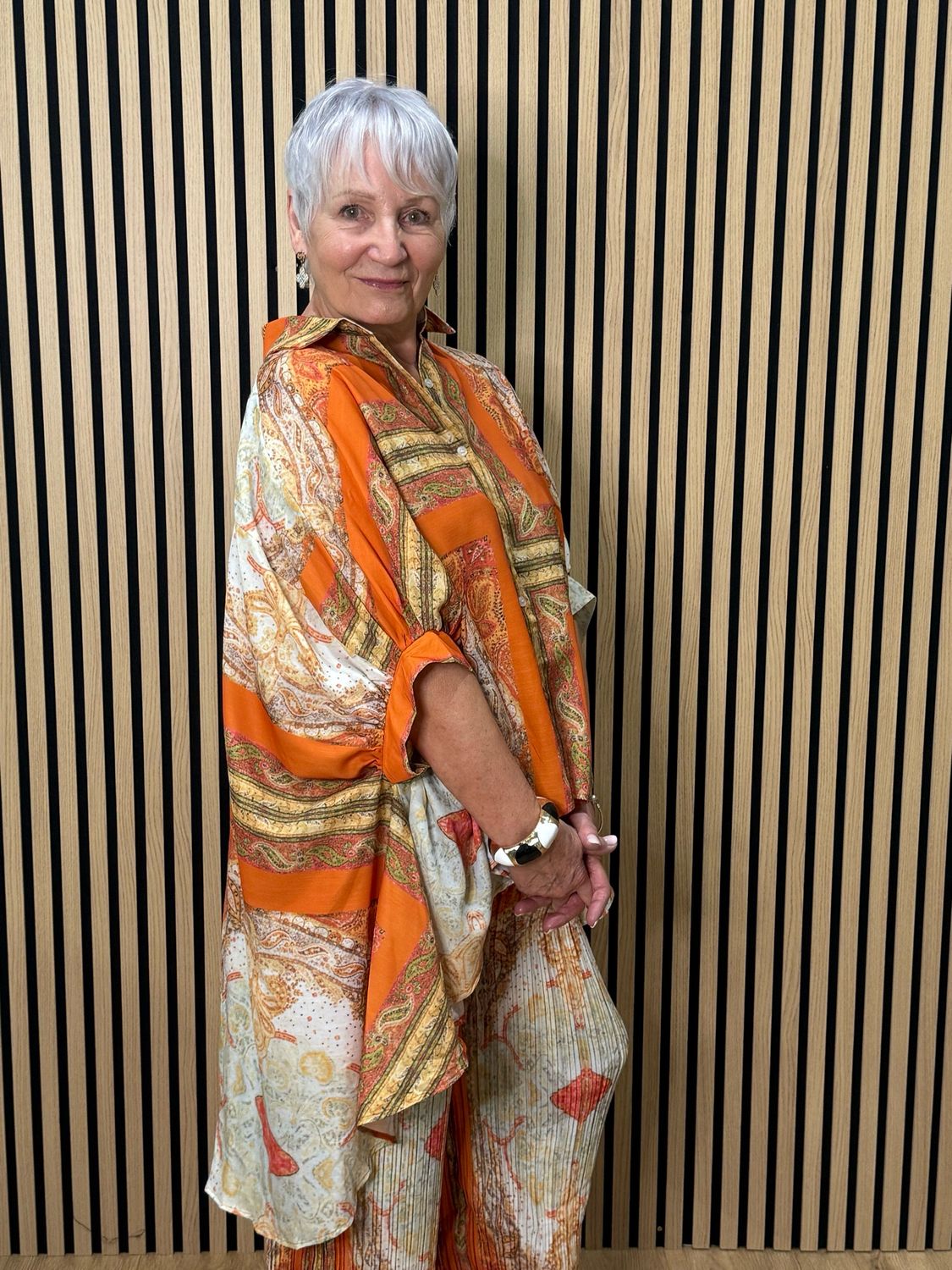 Paisley Print Co-Ord Set - Orange