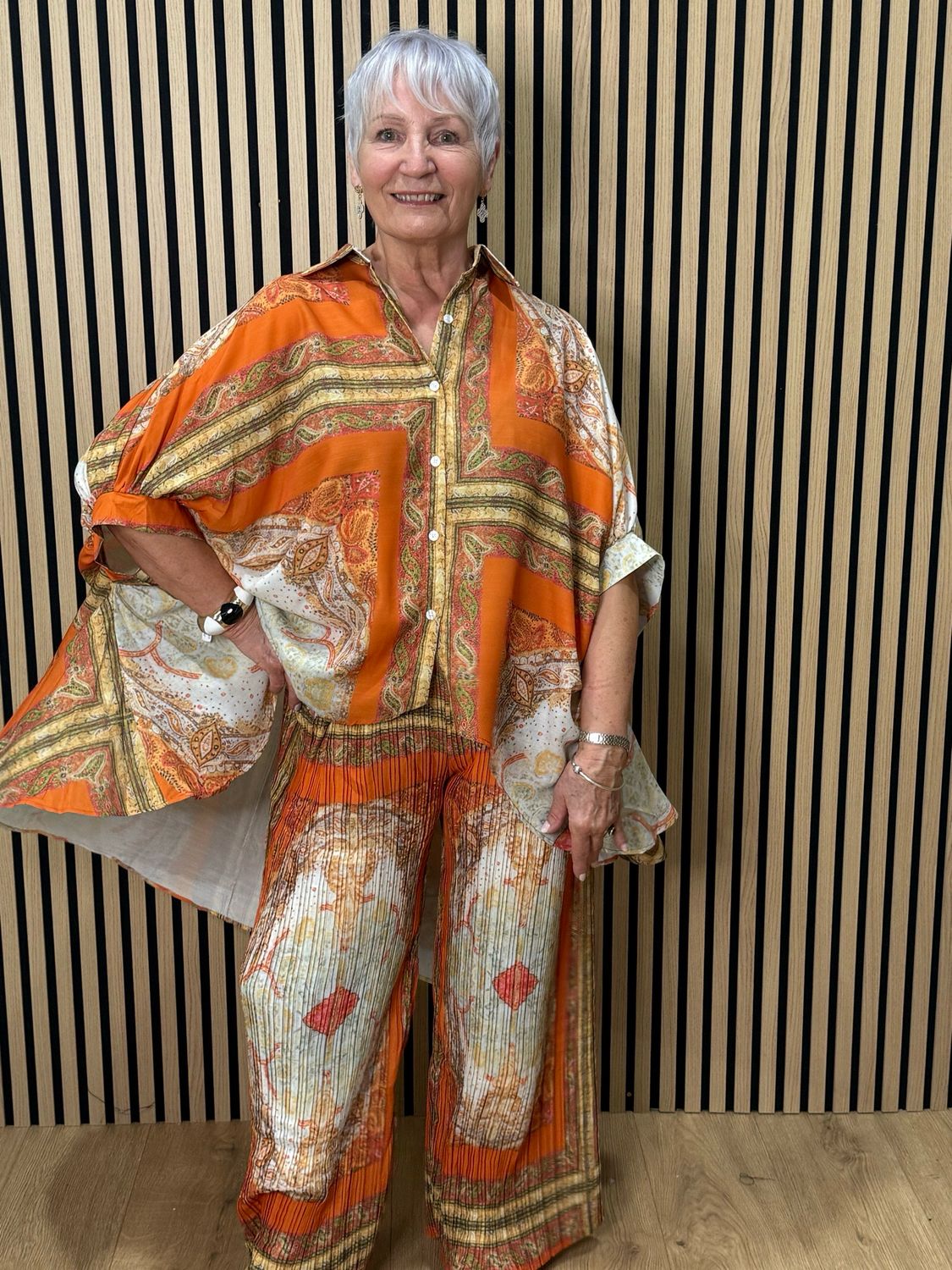 Paisley Print Co-Ord Set - Orange