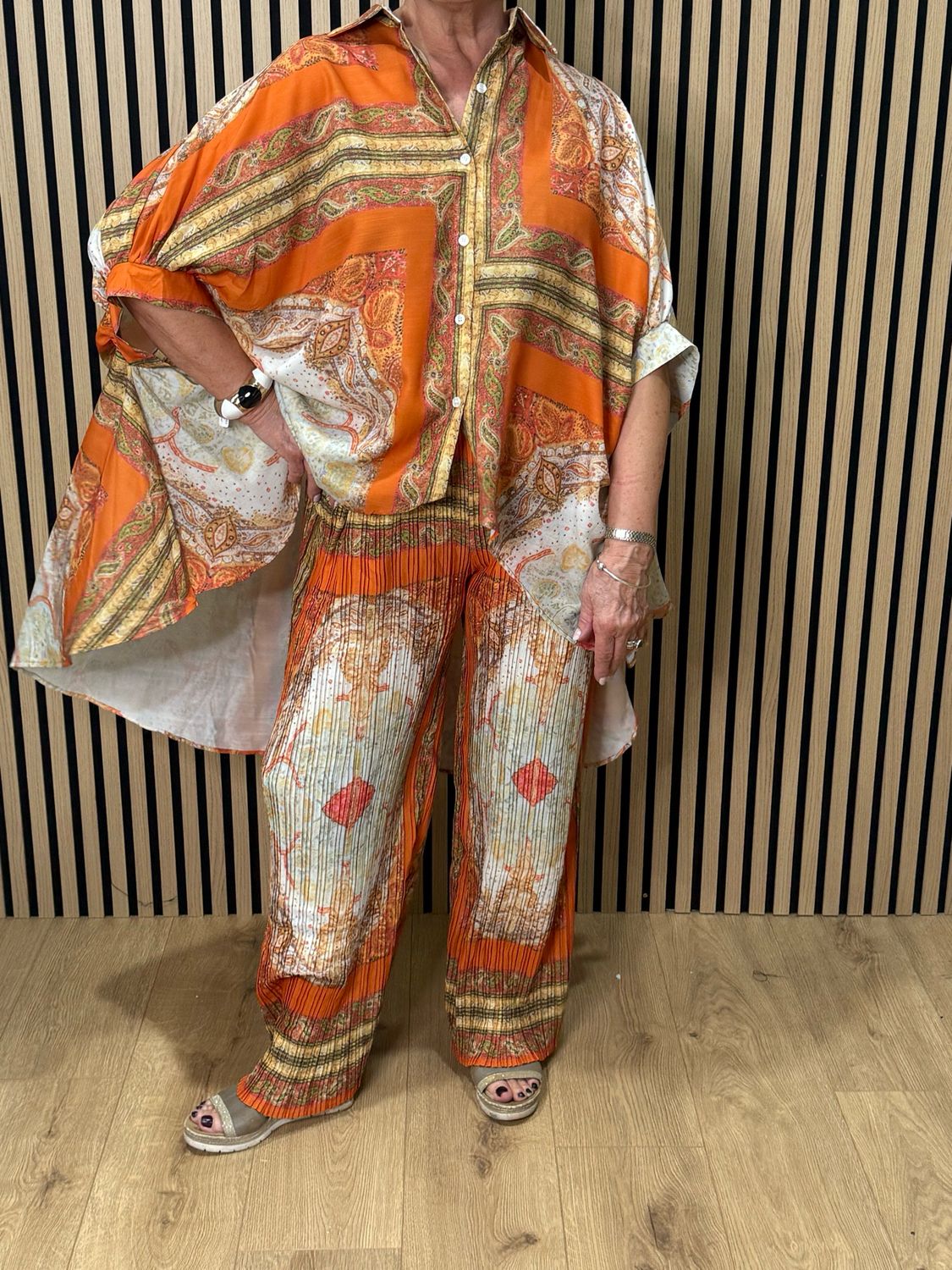 Paisley Print Co-Ord Set - Orange