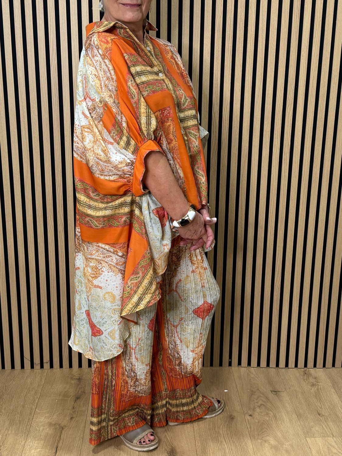 Paisley Print Co-Ord Set - Orange