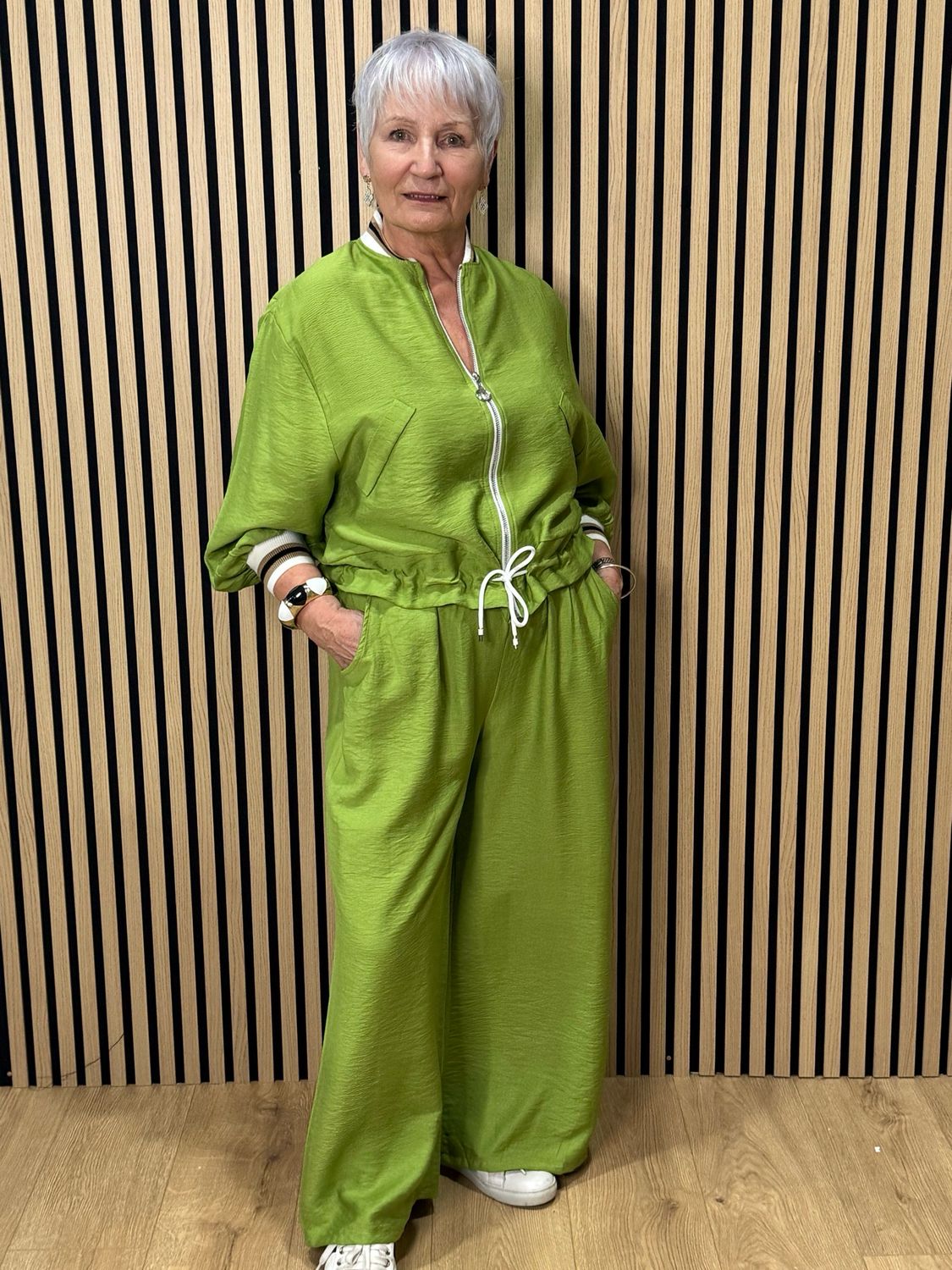 Zip Front Co-Ord Set - Green