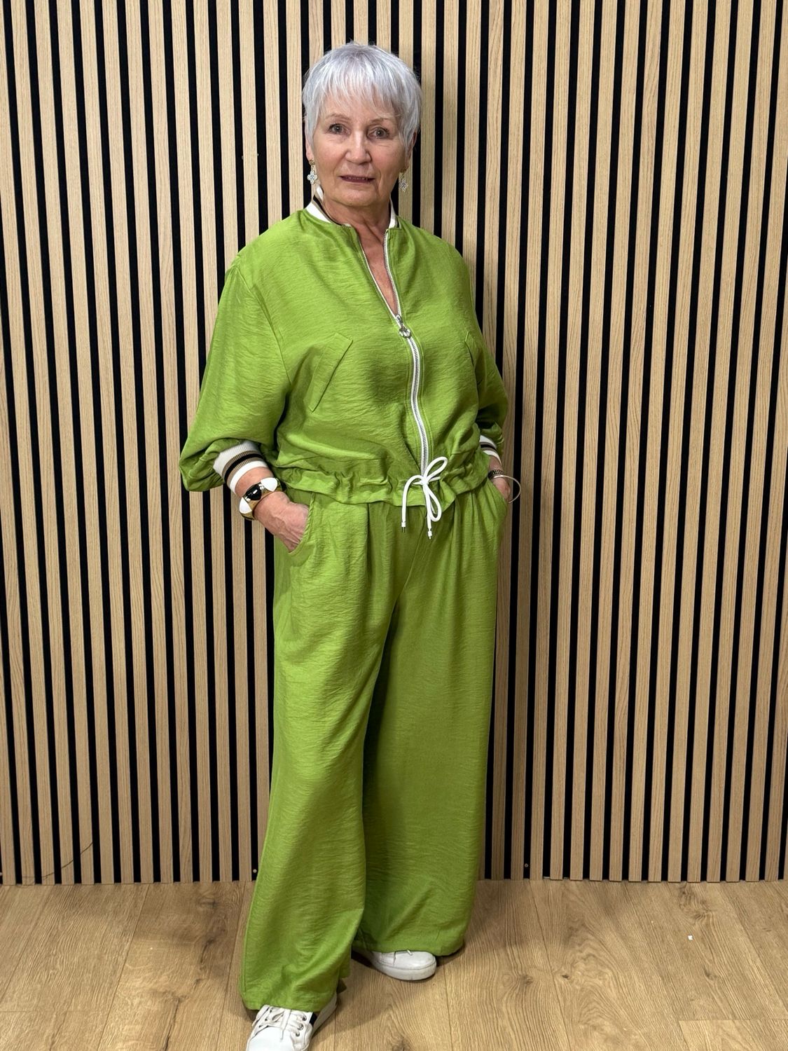 Zip Front Co-Ord Set - Green