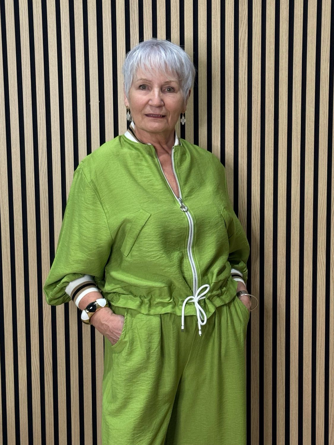 Zip Front Co-Ord Set - Green