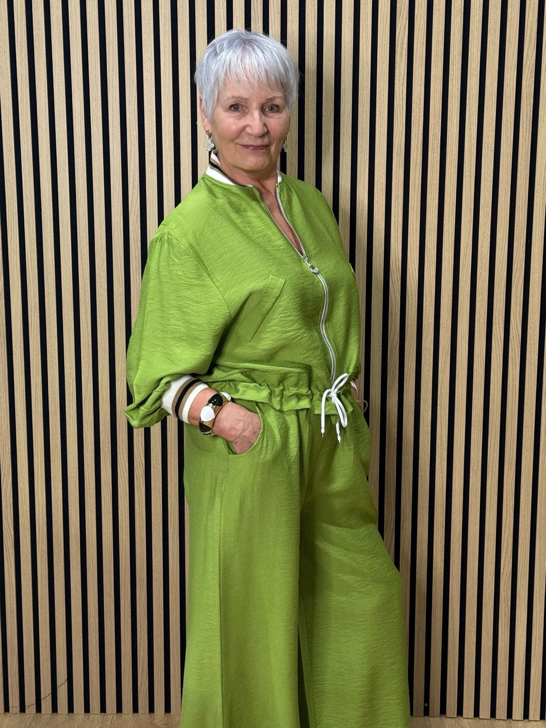 Zip Front Co-Ord Set - Green