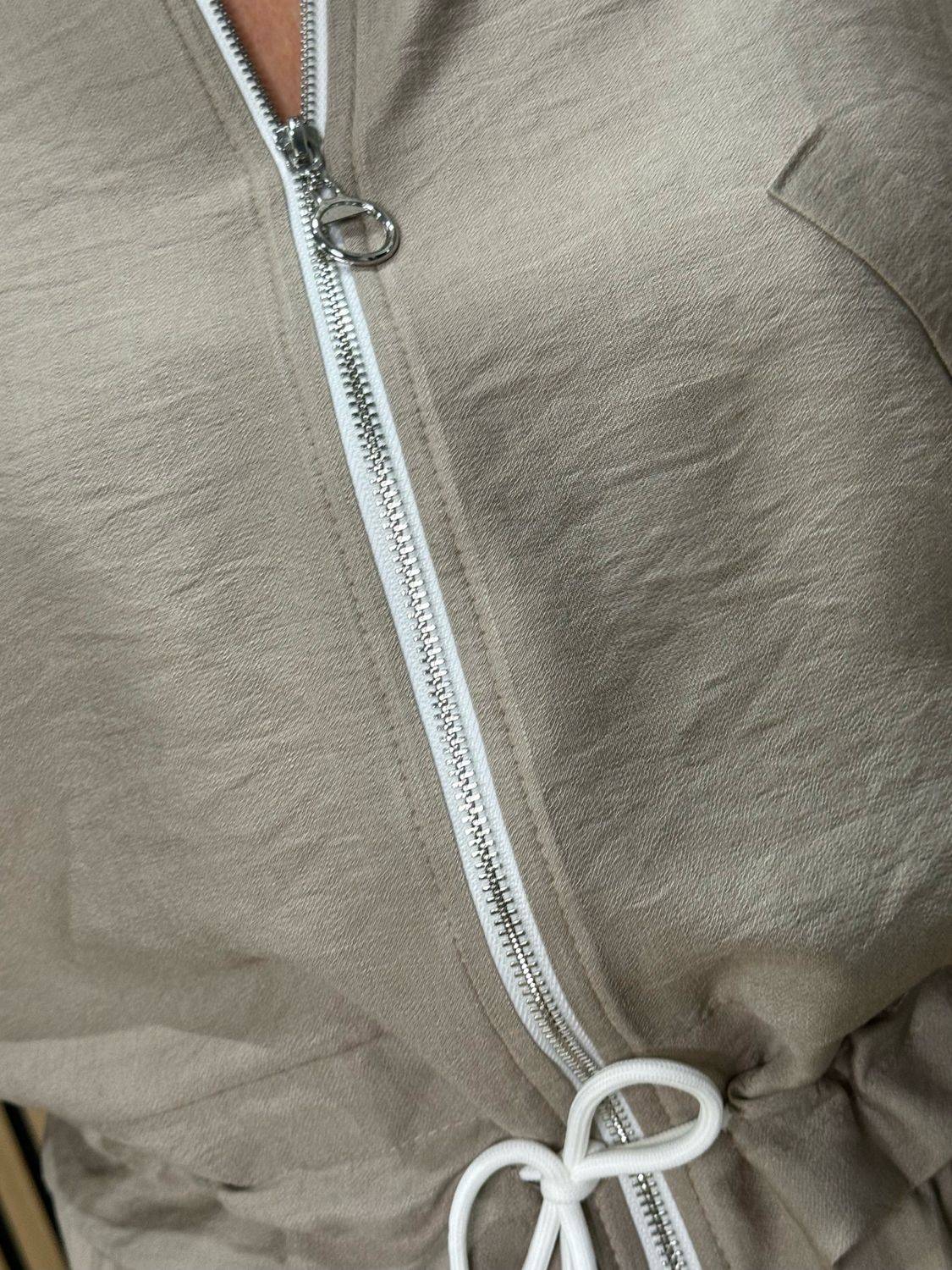 Zip Front Co-Ord Set - Taupe