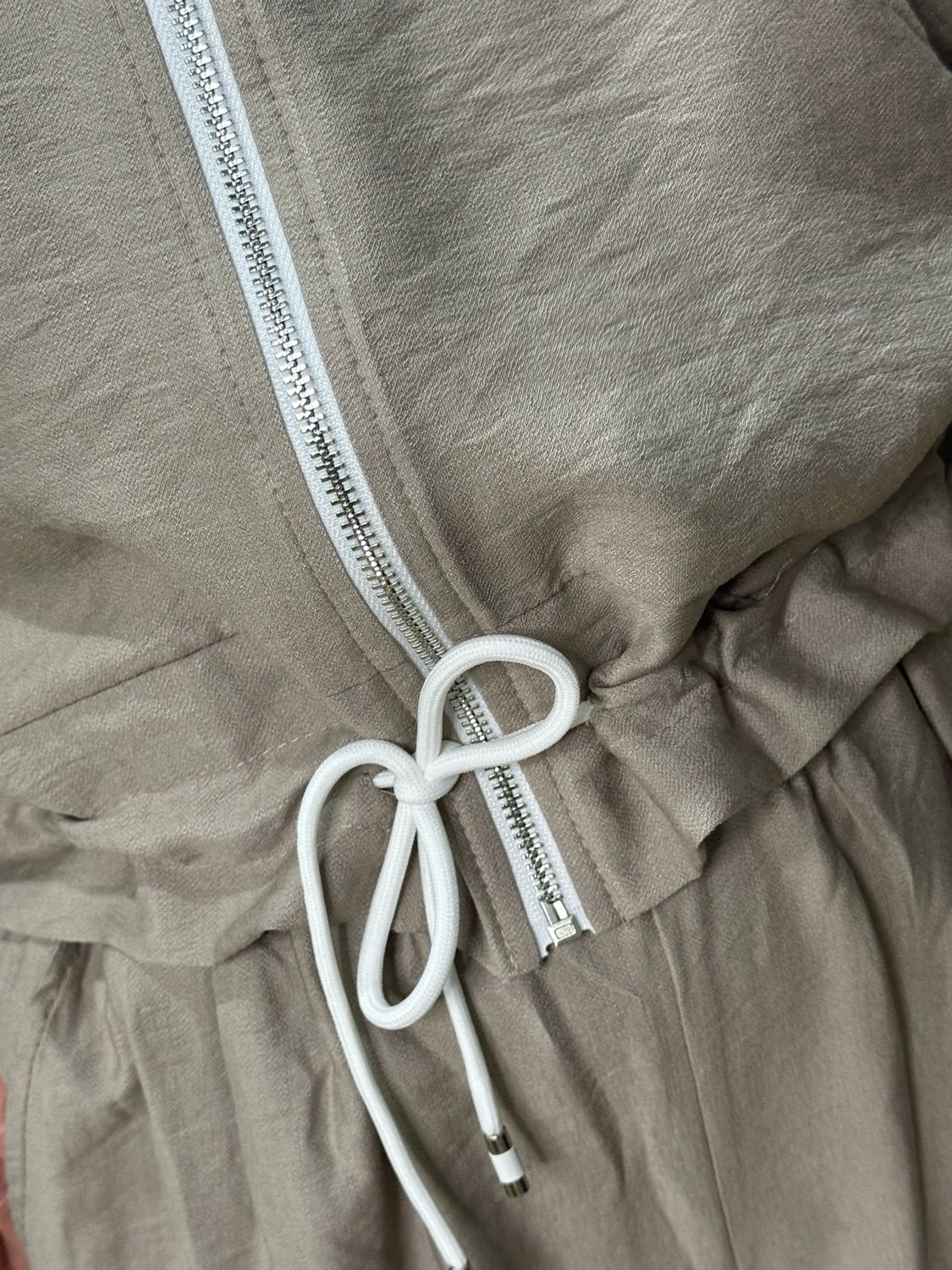 Zip Front Co-Ord Set - Taupe