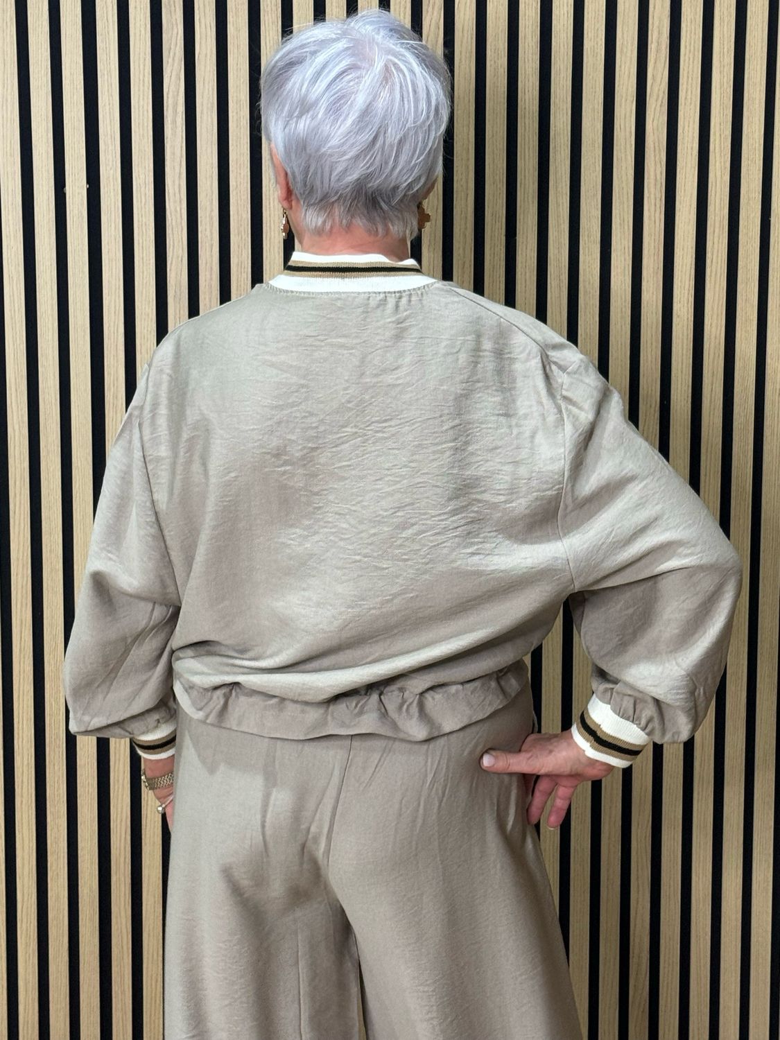 Zip Front Co-Ord Set - Taupe