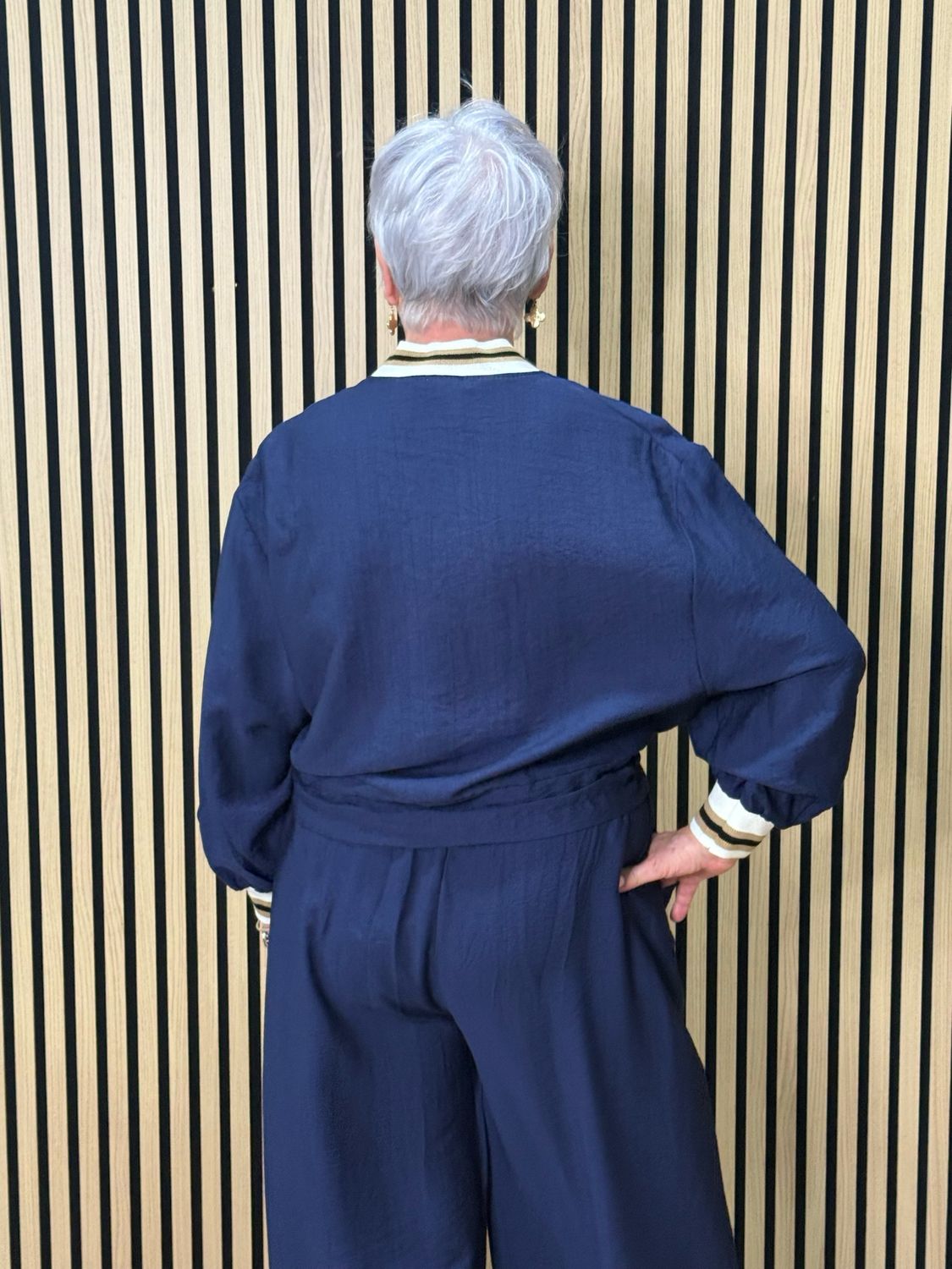 Zip Front Co-Ord Set - Navy